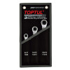 TOPTUL 3pc 4-In-1 Ratchet Double Ring Spanner Set GPAQ0301