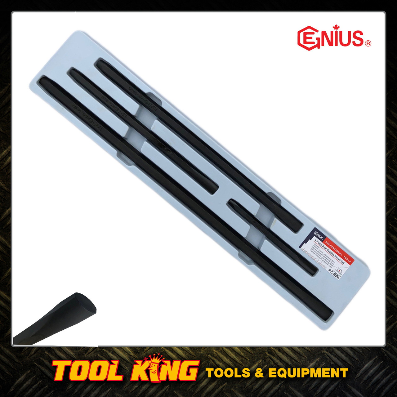 GENIUS Tools 4pc Oval Bearing Punch set PC-BP4