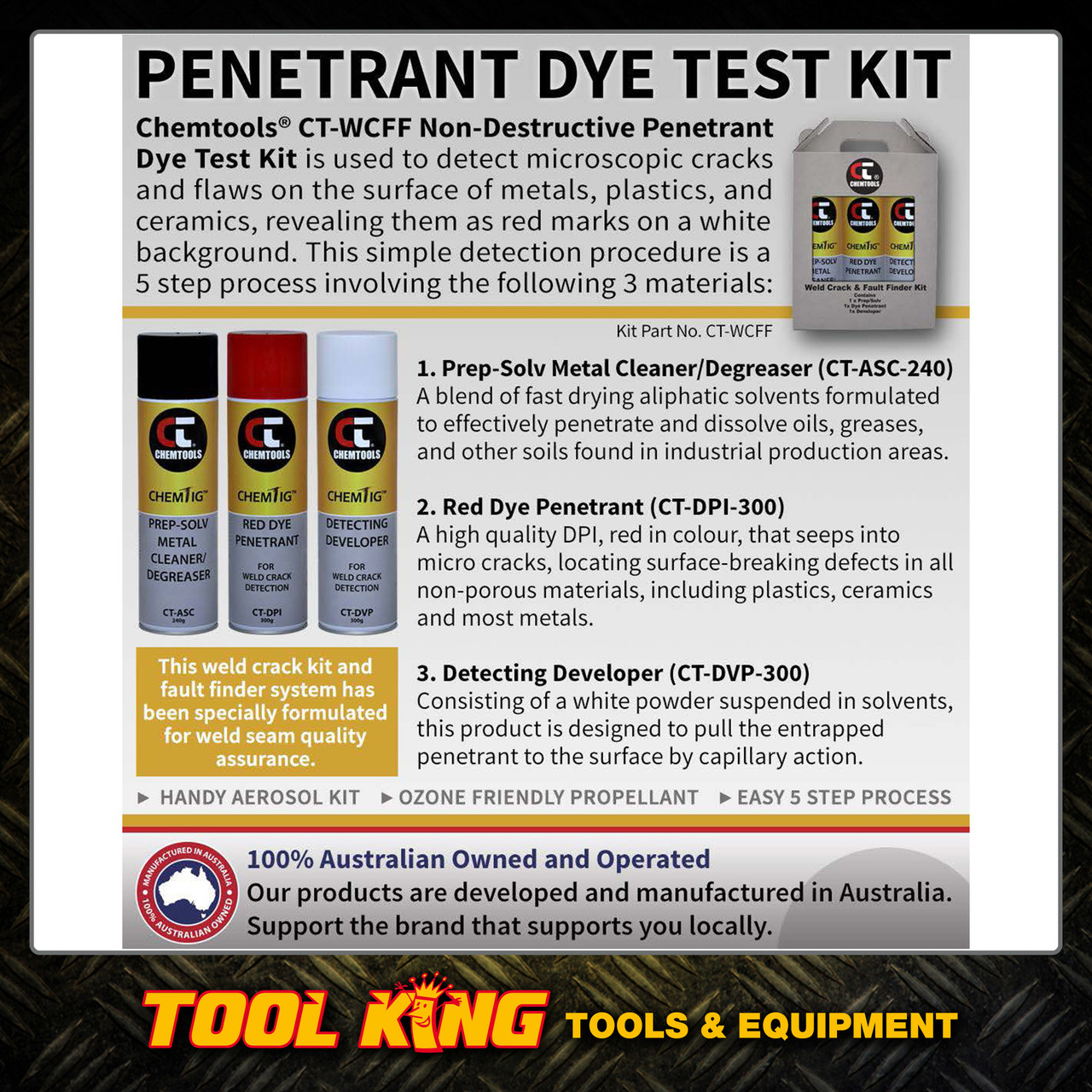 Weld crack dye detection kit Robson's Tool King Store