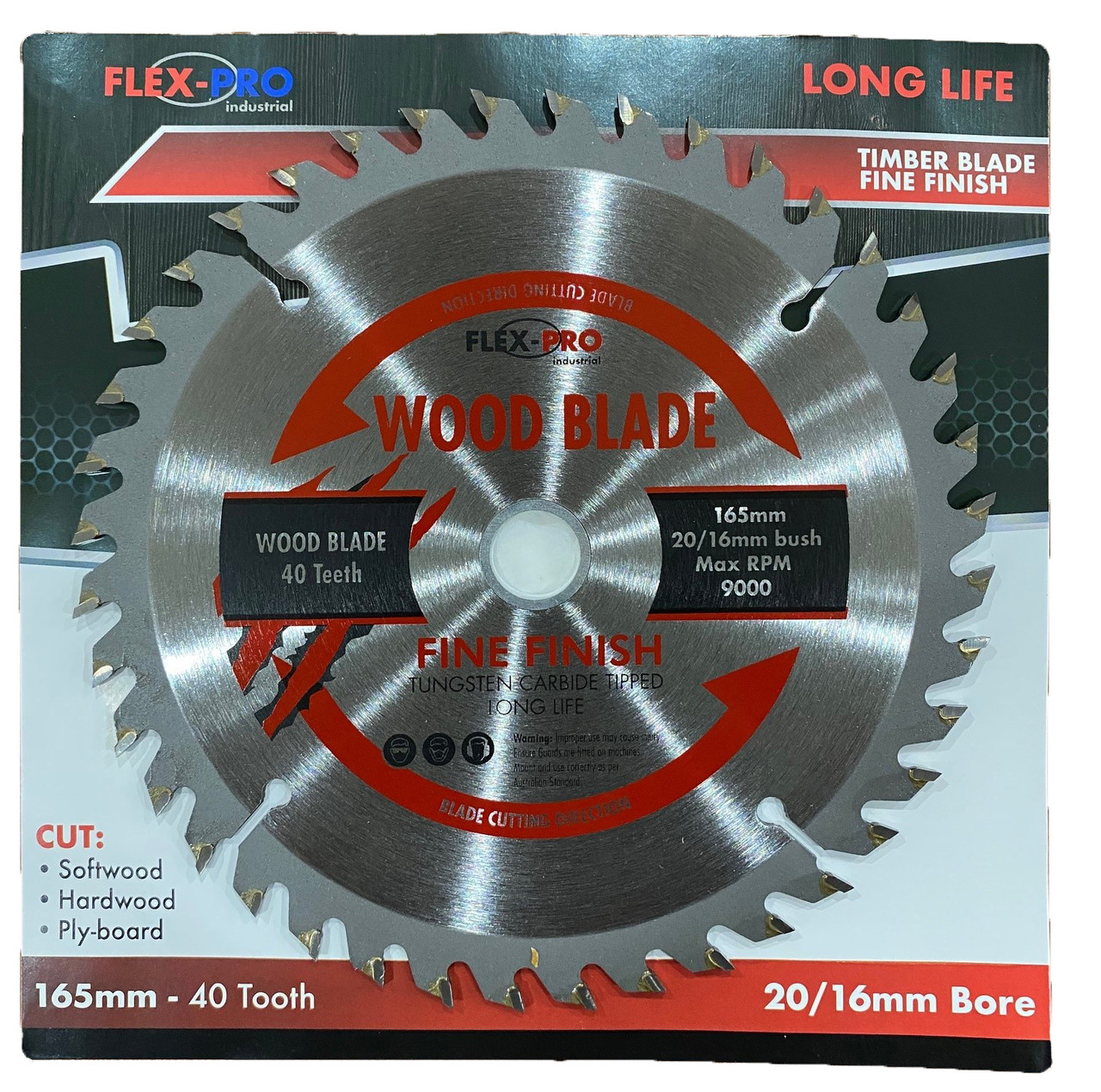 2pc Circular Saw blades 165mm 24t+40t Trade grade FLEXPRO Robson's