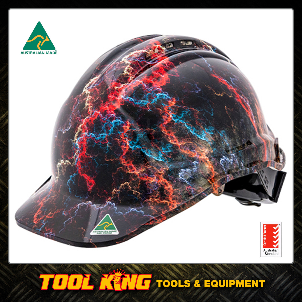 Hard Hat Hydro Dipped Lightning Australian Made Robson's Tool King Store