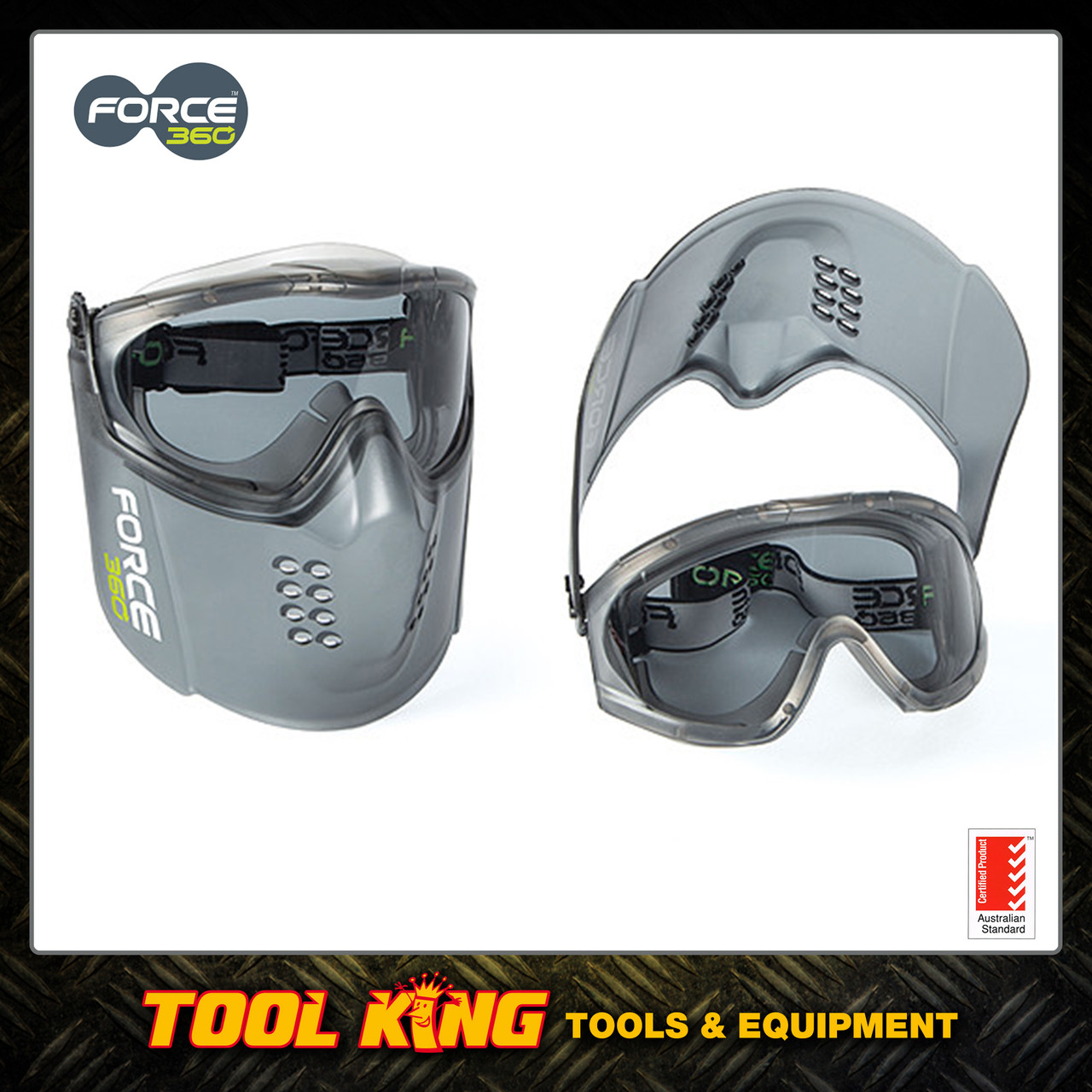 Force 360 Face Shield Goggle & Mask combo Smoke FPR861 Robson's Tool