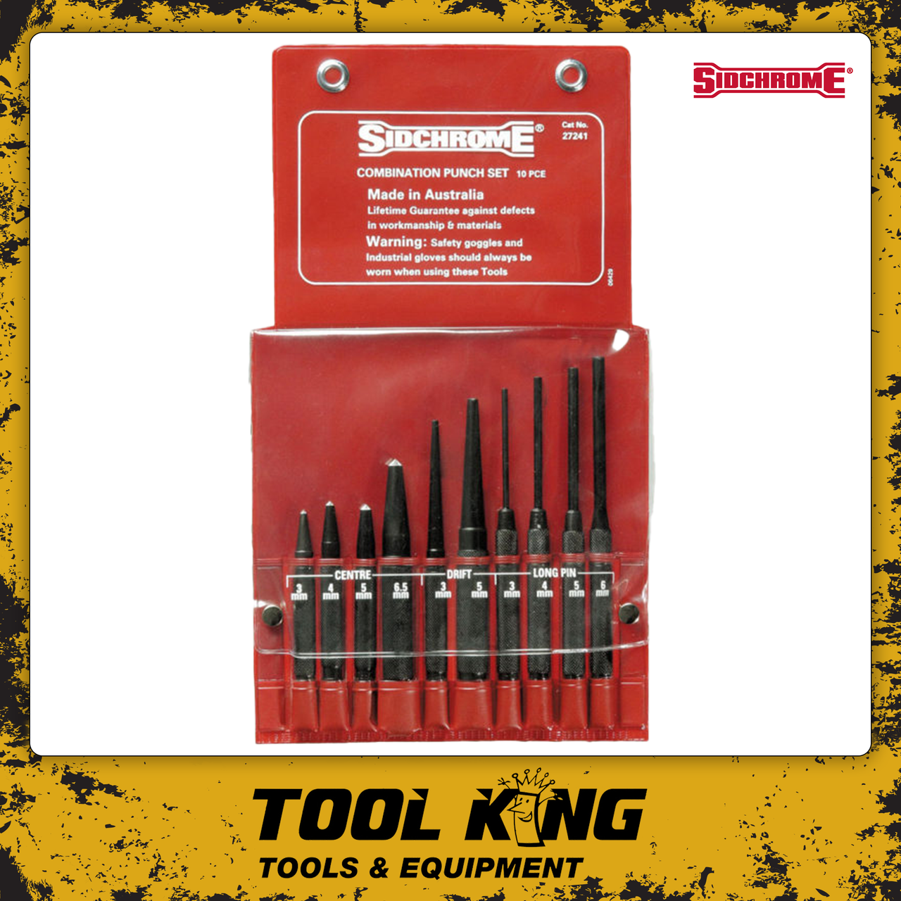 Sidchrome 10 Piece Combination Punch Set Australian Made