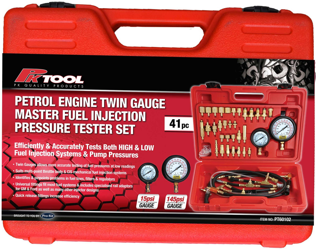 41pc petrol engine master Fuel injection pressure tester PT60102
