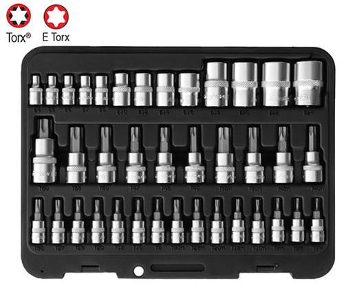 38pc Torx and E socket bit set 