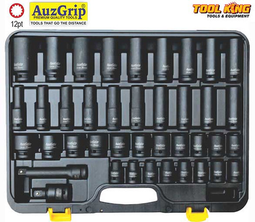 40pc 1/2"Drive Impact Socket set Auzgrip METRIC