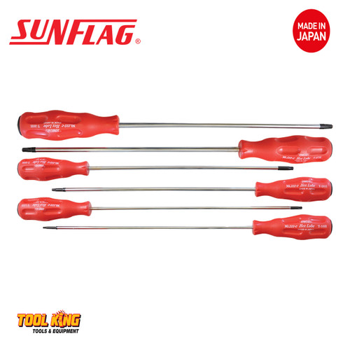 SUNFLAG 6pc Extra Long TORX star screw driver set Made in Japan