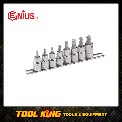 8pc Inhex Hex bit Socket set with Ball end  Genius Professional