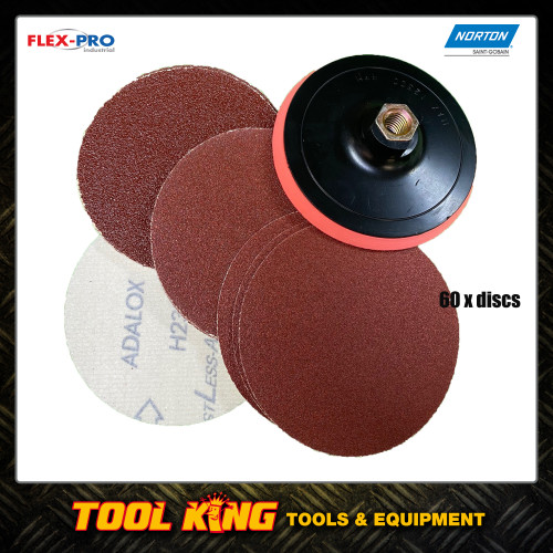 125mm Backing pad plus 60 x sanding discs to suit 5" Angle grinders