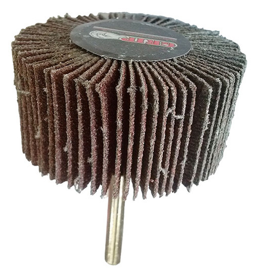 Flap sanding wheel with shaft