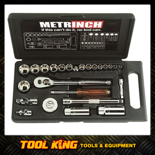 Metrinch 25pc 1/4" & 3/8" Dr Socket Set MET-0300