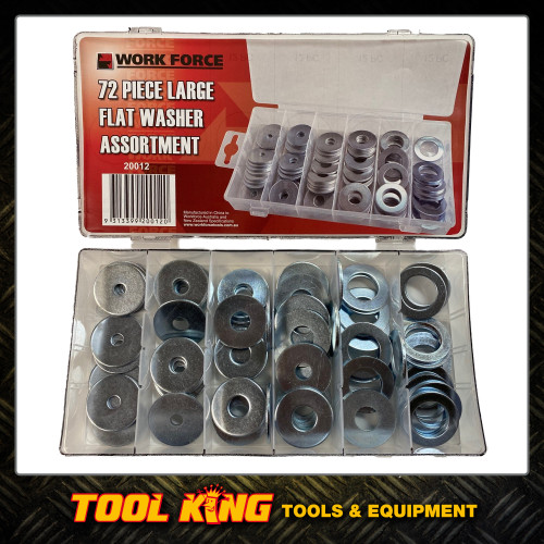 WORKFORCE 72pc Large flat & penny washer assortment 