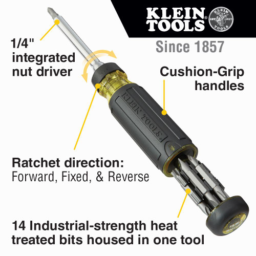 KLEIN Ratchet screwdriver 15 in 1 32305