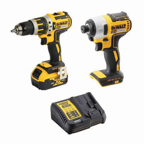 DEWALT 18V 5.0Ah 2 Piece Cordless Impact & Hammer Drill Driver Combo Kit