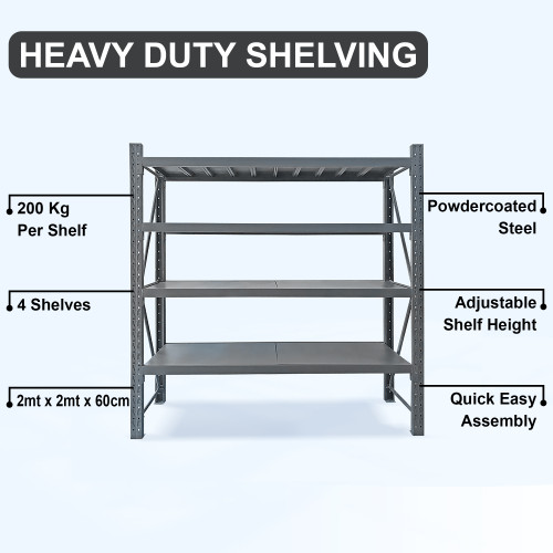 Shelving Heavy Duty  2mt x 2mt x 60cm B7
