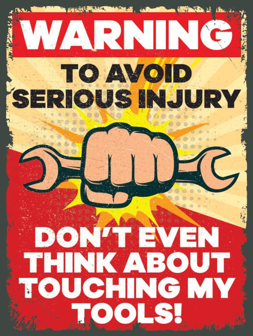 Retro Metal Man Cave Signs - Avoid Serious Injury