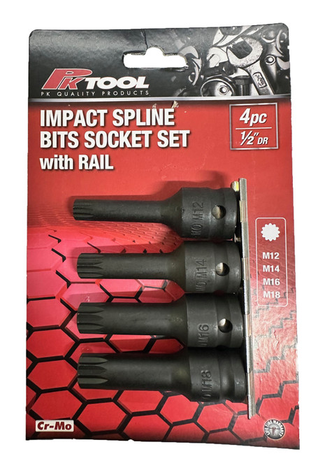 4pc Spline Impact Socket set PT12400