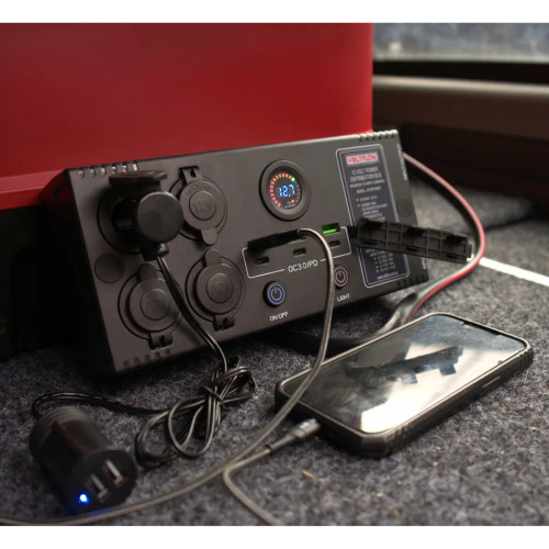 VoltFlow 12V Power extension box Anderson, USB & Cig sockets AP50POWER