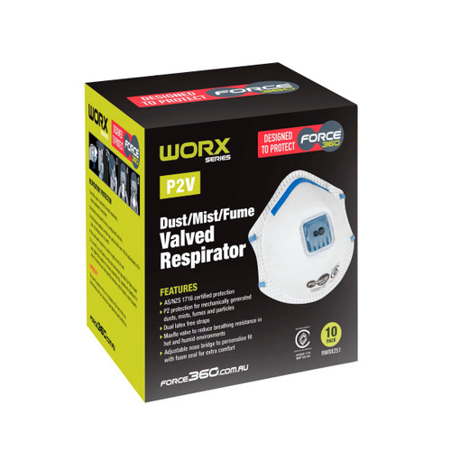 FORCE 360 P2V Disposable Respirator Box of 10 RWRX251 