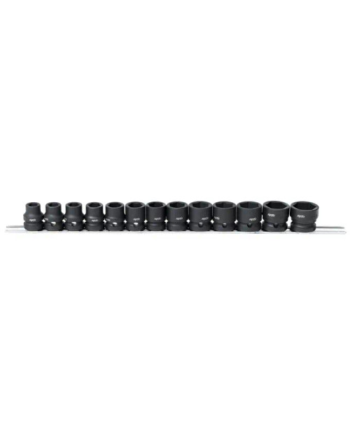 SP Tools 12pc 1/2"Dr Stubby Impact Socket Rail Set Metric SP20355