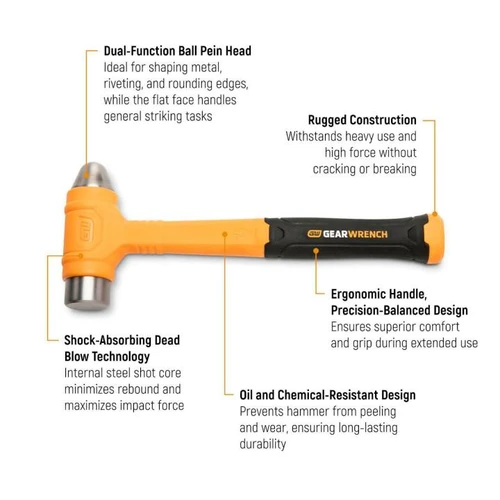 Gearwrench 16oz Dead Blow Ball Pein Hammer GWHDBBP16