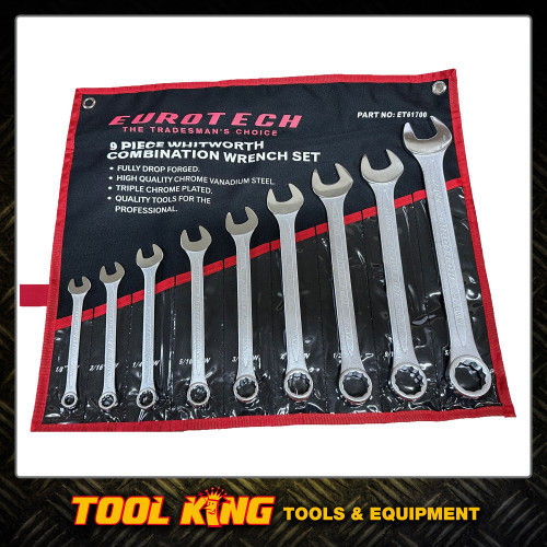 Eurotech 9pc Whitworth Spanner set Trade Quality ET61700