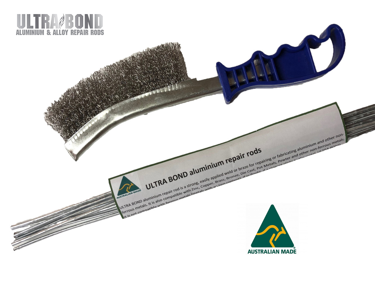 Aluminium repair rods Ultra Bond combo 8x rods plus wire brush Brazing