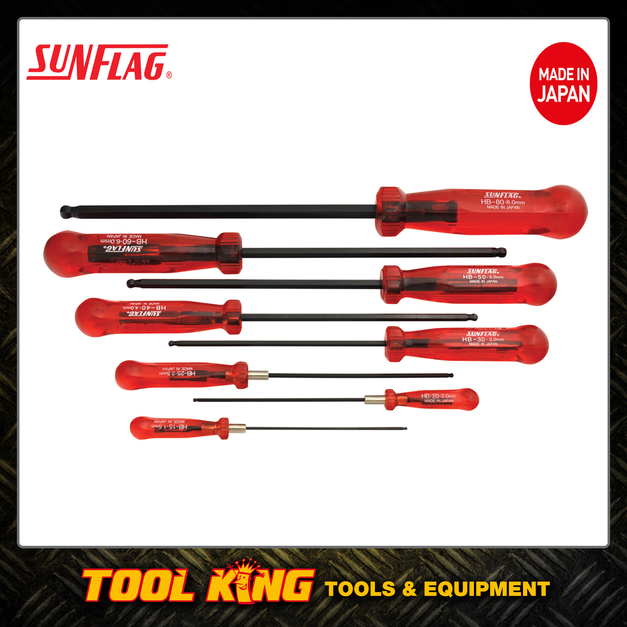 8Pc Hex key driver set Metric SUNFLAG Made in Japan Robson's Tool