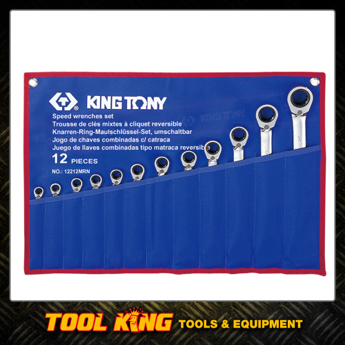 KING TONY 12pc Ratchet Spanner Set metric Reversible Robson's Tool King Store