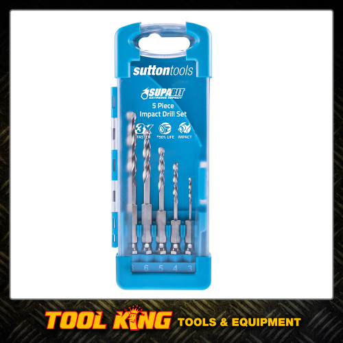 SUTTON 5pc Quick Change 1/4" Hex shank Drill bit set Robson's Tool