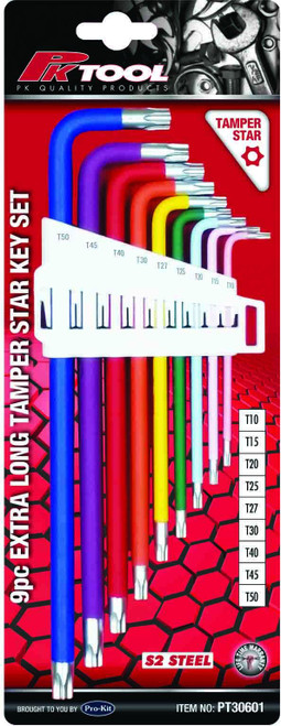 9pc Extra Long Torx tamperproof star key set PT30601 - Robson's Tool ...