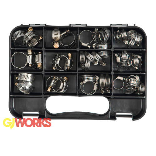 GJ Works 42pc Worm Drive Hose Clamp Assortment Grab Kit GKA42 - Robson ...