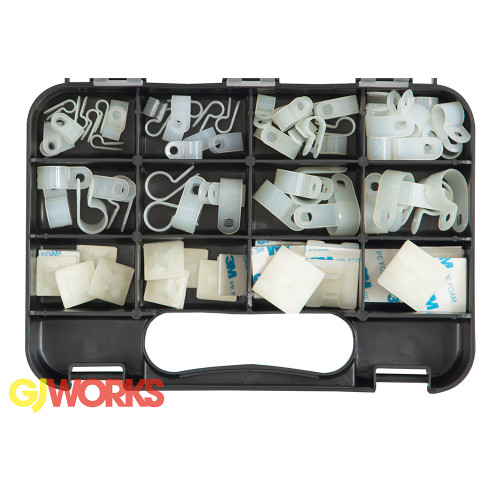 GJ Works 80pc Cable Tie Mount & Clamp Assortment Grab Kit GKA80 ...