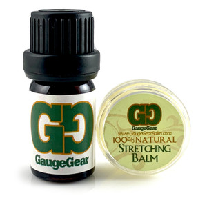 Mini Gauge Gear Balm & Blend Aftercare Set - 0.15 oz Ear Stretching Balm | 5 mL Daily Conditioining Oil | Use for Stretched Ears, Piercings