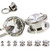 CZ Gem Plug 316L Stainless Steel Screw Back Plug Pair Prong Set 5.2mm - 14mm (4G - 9/16")
