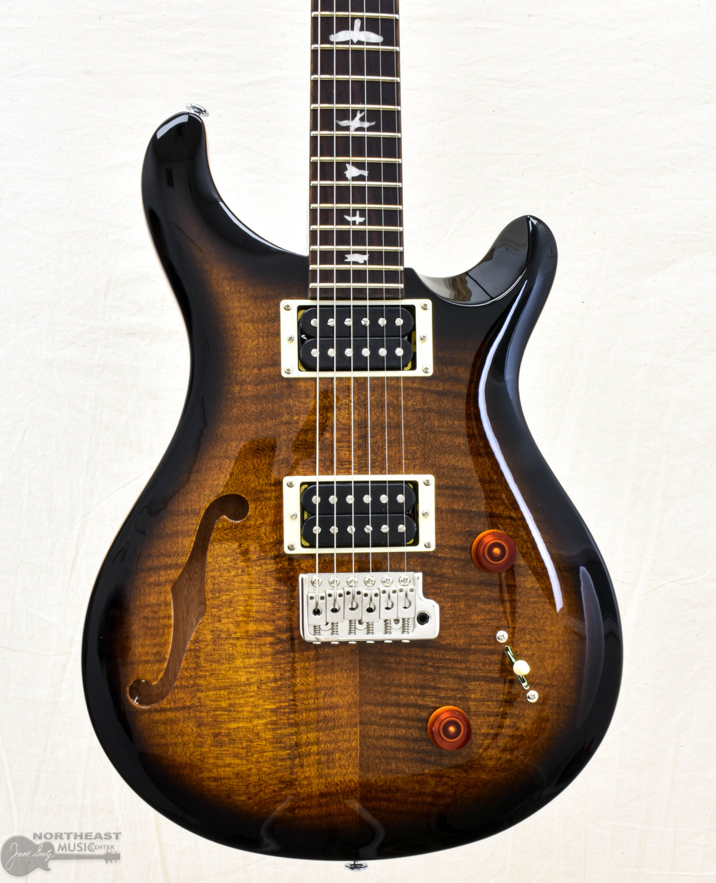 PRS SE Custom 22 Semi-Hollow - Black Gold Burst (s/n: 7627)