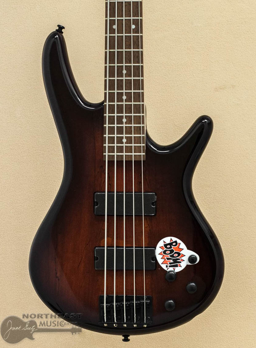 Ibanez GSR BASS チューナー付き ゼブラ柄 ブラック金属パーツ Ibanez GSR280QA TKS GIO - transparent black sunburst Solid body
