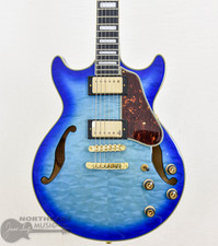 Ibanez Artcore AM93QM - Jet Blue Burst | Northeast Music Center Inc.
