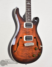 PRS SE Flat Back Hollowbody I Piezo Orange Tiger Smokeburst (s/n: 3392) | Northeast Music Center Inc.
