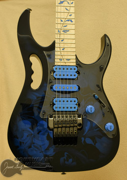 Ibanez Premium JEM77P Steve Vai Signature - Blue Floral Pattern | Ibanez Floyd Rose Trem Electric Guitar - Northeast Music Center Inc. 