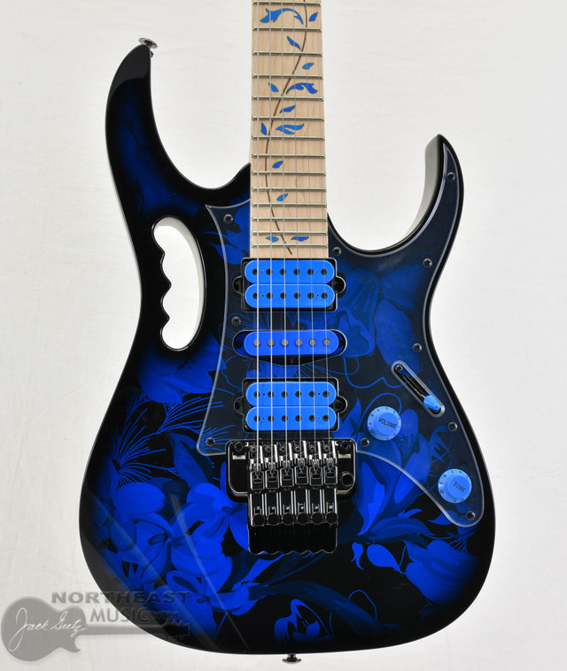 Ibanez Premium JEM77P Steve Vai Signature - Blue Floral Pattern | Ibanez Floyd Rose Trem Electric Guitar - Northeast Music Center Inc. 