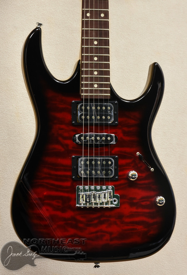  Ibanez GRX70QA - Transparent Red Burst - Ibanez Gio Electric Guitars -  Northeast Music Center Inc. 