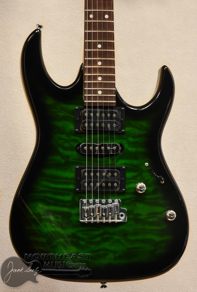 Ibanez GRX70QA - Transparent Emerald Burst - Ibanez gio Electric Guitars Northeast Music Center inc. 