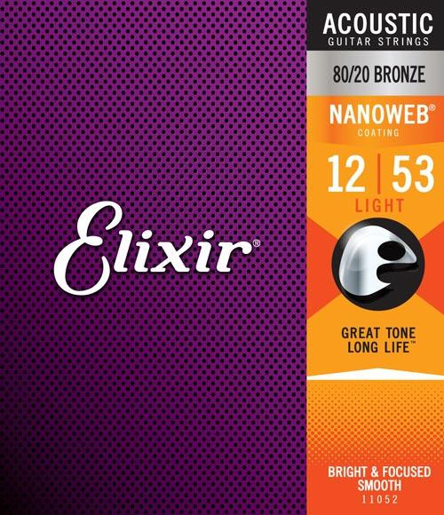 Elixir 80/20 Bronze w/ NANOWEB Coating Acoustic Guitar Strings | Northeast Music Center Inc.