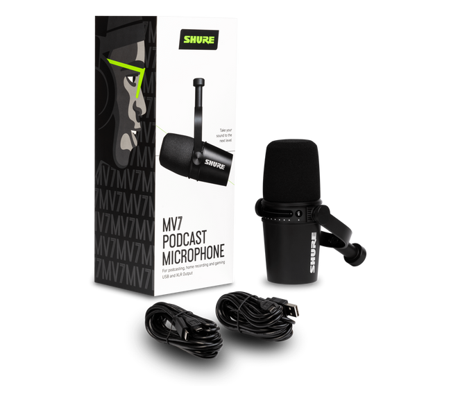 Shure MV7-K USB Podcast Microphone in Black 