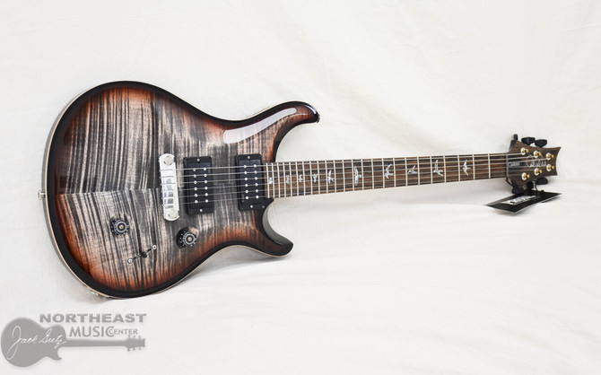PRS Custom 24 Stop Tail Limited Edition Wood Library Flame Maple Charcoal Tri-Color Sunburst Stained Neck (s/n:9666)