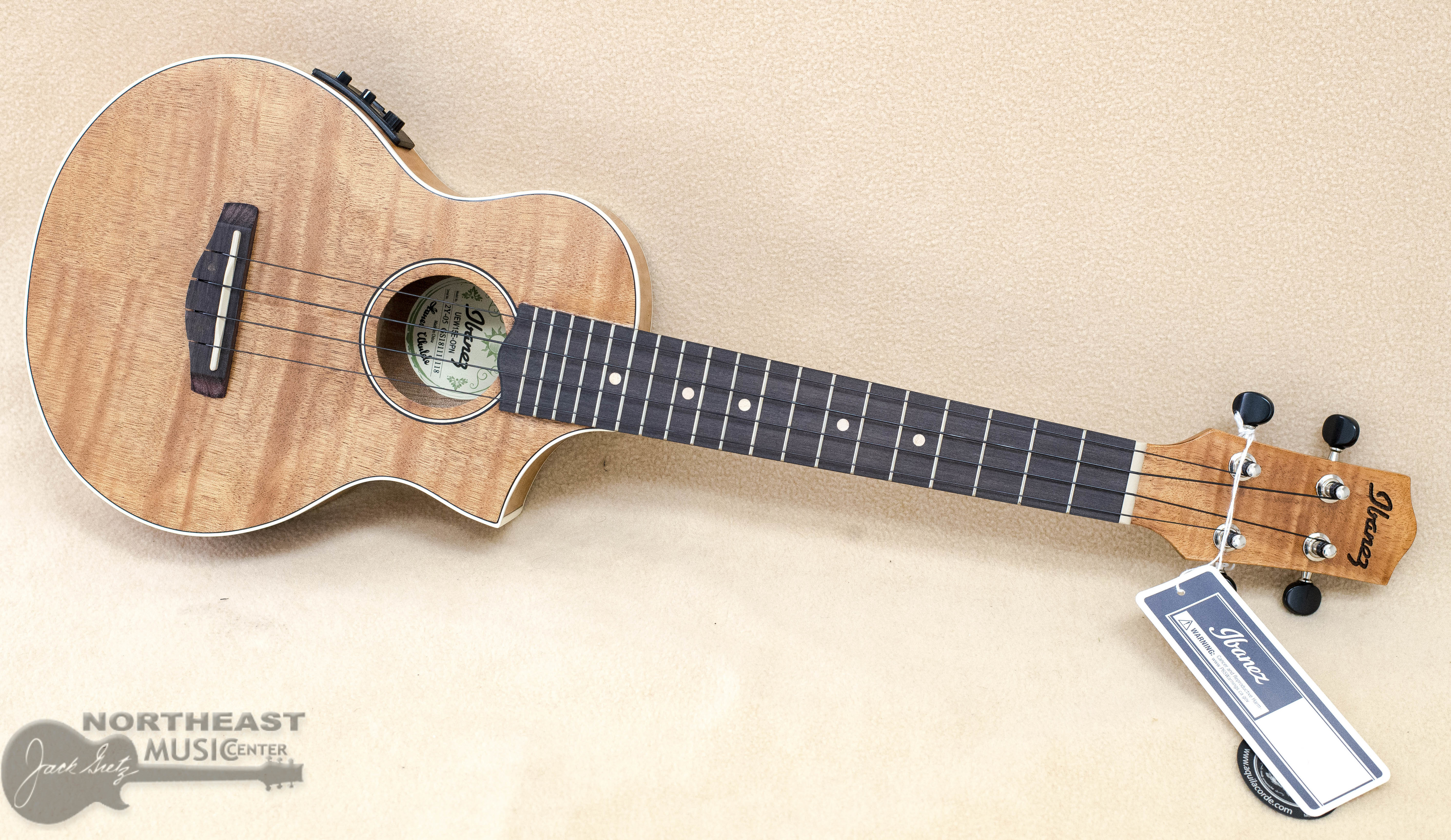 Ibanez UEW15E Flame Mahogany Acoustic Electric Concert Ukulele in