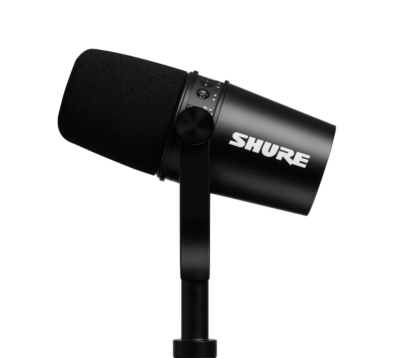 Shure MV7 w/ On Stage Desktop Mic Stand - Silver