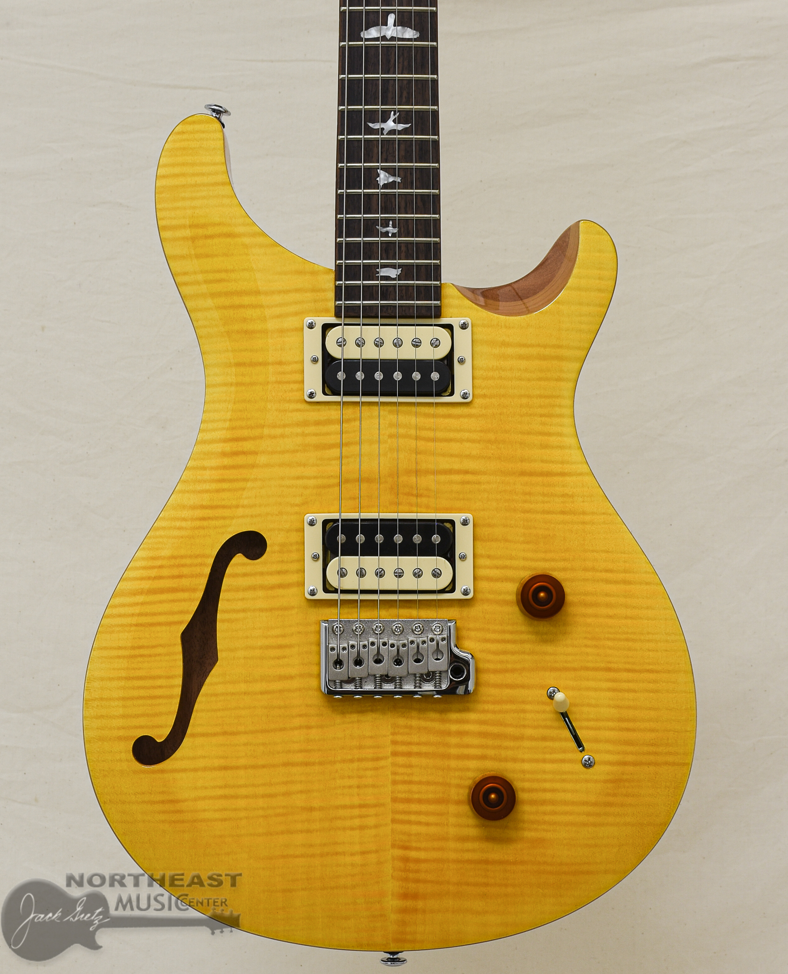 PRS SE Custom 22 Semi-Hollow - Santana Yellow | Northeast Music