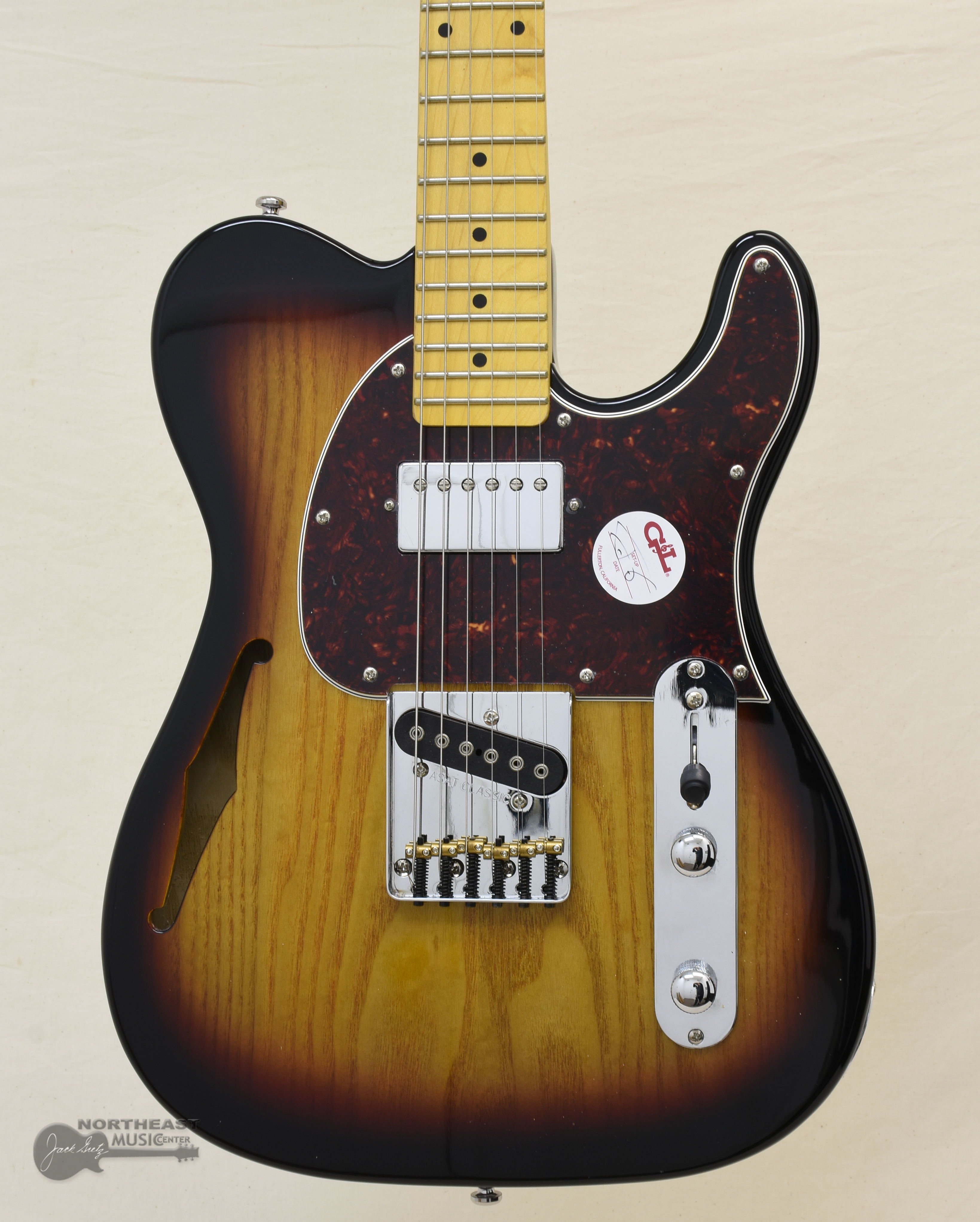 G&L Tribute ASAT Classic Bluesboy Semi-Hollow - 3 Tone Sunburst